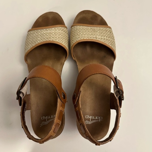 Dansko Debby Strappy Rocker Bottom  Full Grain/Raffia Platform Sandal Sz EU 40 - Picture 5 of 12